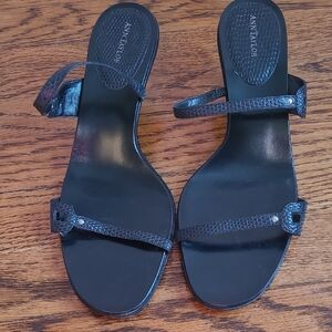 Ann Taylor Black Strappy Sandals